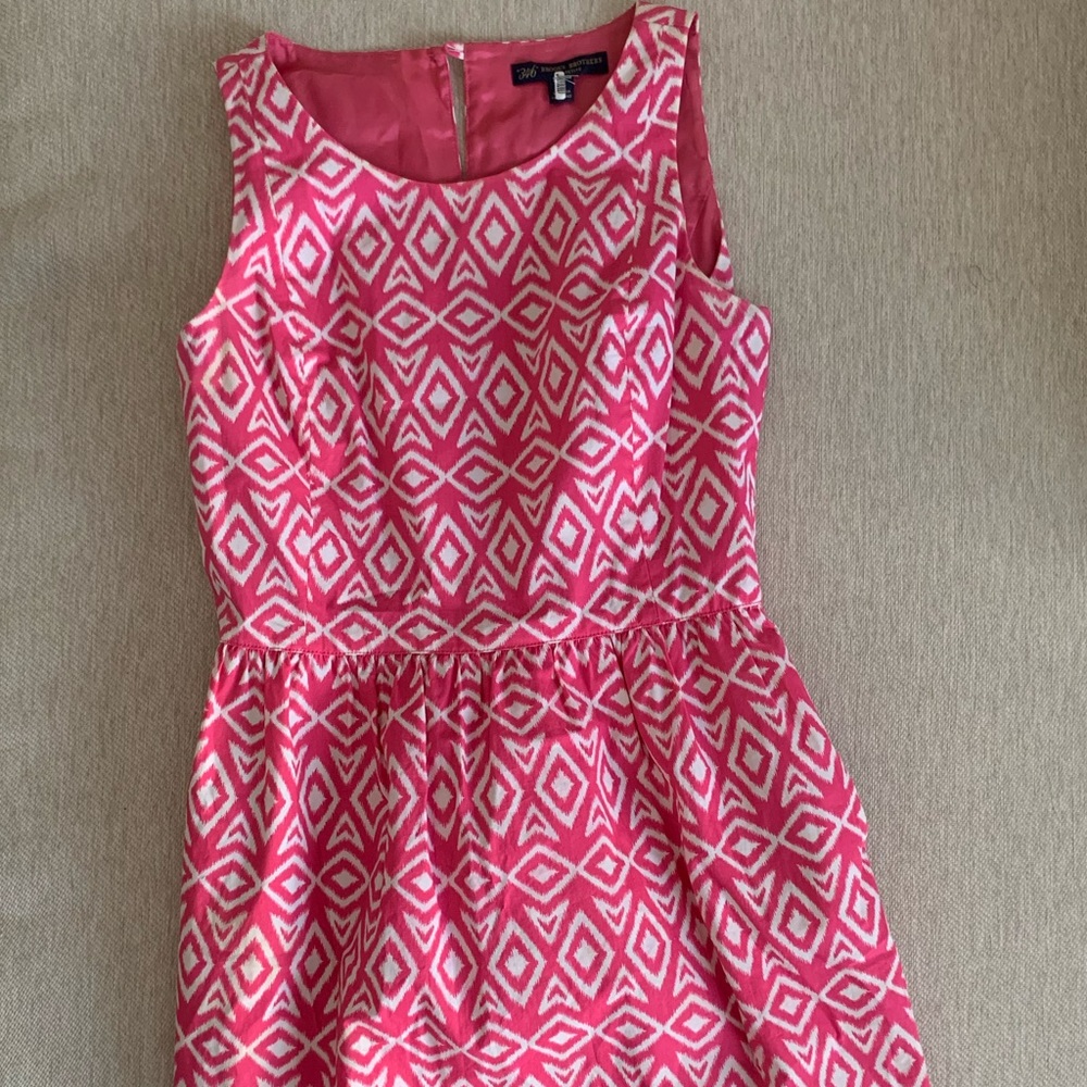 Brooks Brothers pink and white dress. Size 4